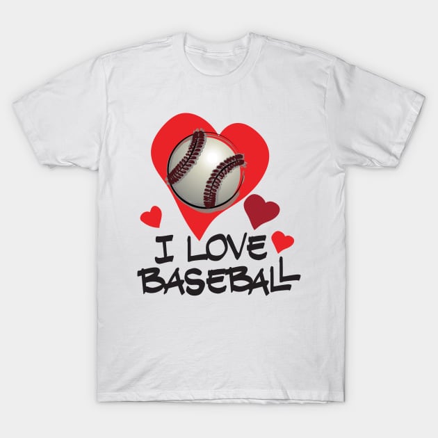 I Love Baseball T-Shirt by perrolin